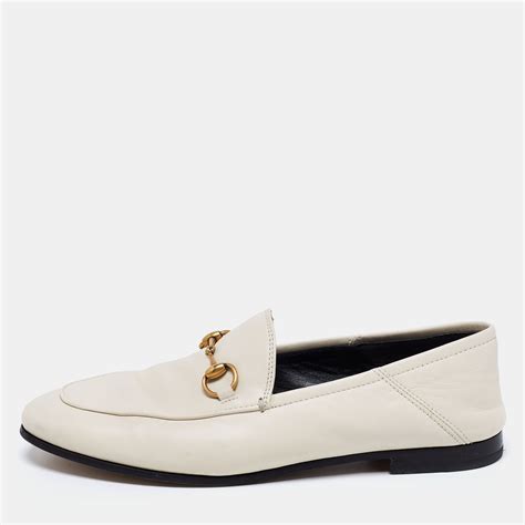 cream gucci loafers|gucci brixton loafer women.